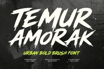 Temur Amorak Font: Bold Brush Script for Urban Designs